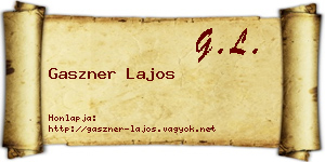 Gaszner Lajos névjegykártya